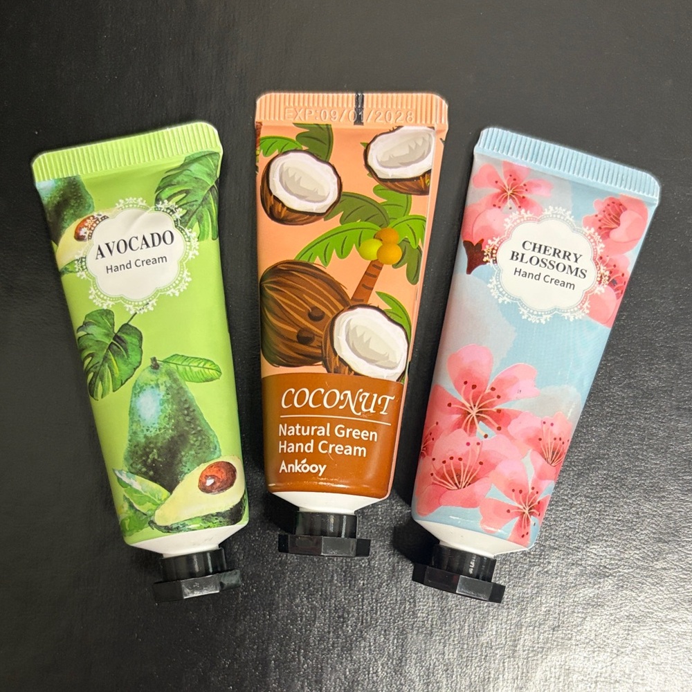 Avocado, Coconut & Cherry Blossoms Hand Cream Trio by Ankooy